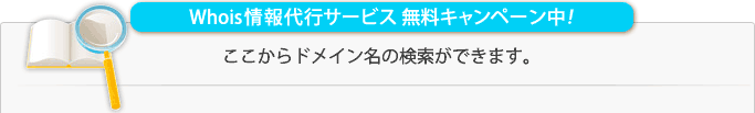 ここからドメイン名の検索ができます