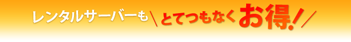 レンタルサーバーもとてつもなくお得！