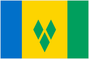 セントビンセント島・グレナディーン諸島地図国旗